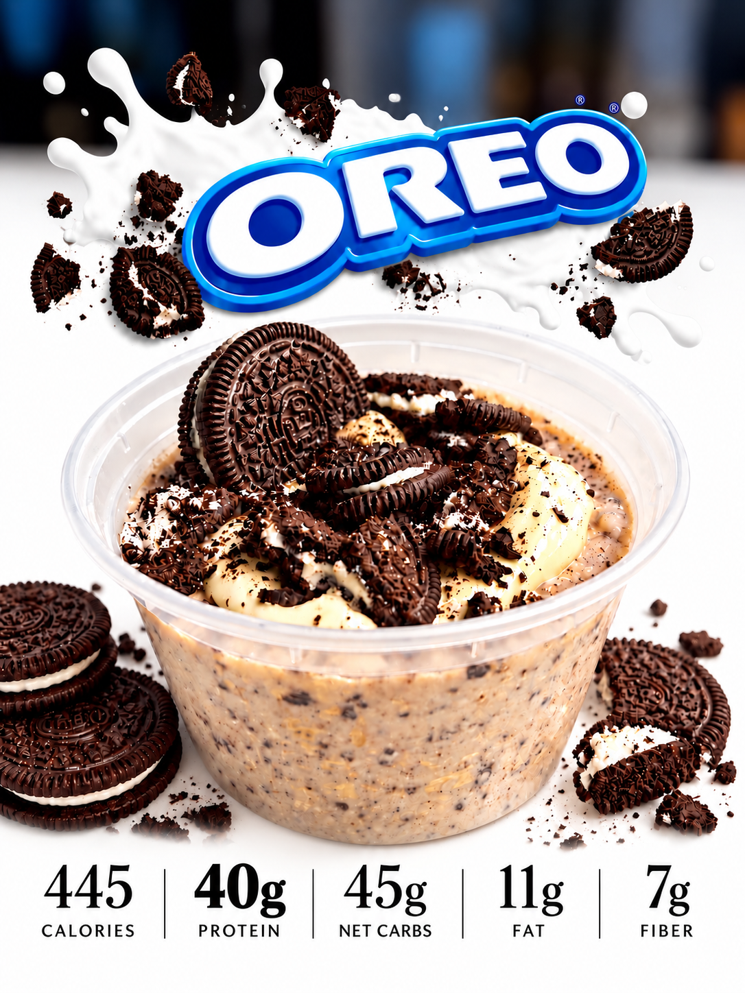 Oreo Cookies & Cream Protein Overnight Oats